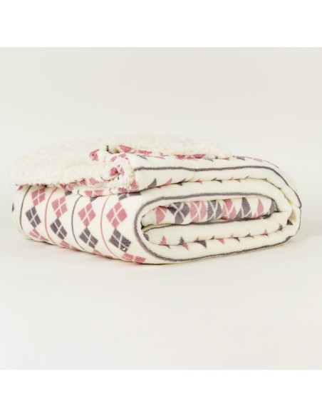 Coperta velluto sherpa Casimira malva