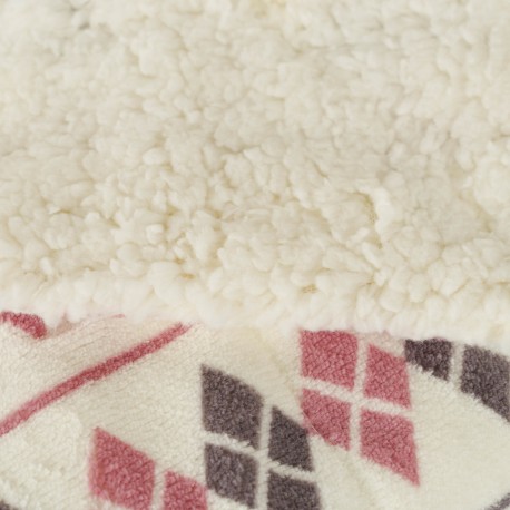 Coperta velluto sherpa Casimira malva