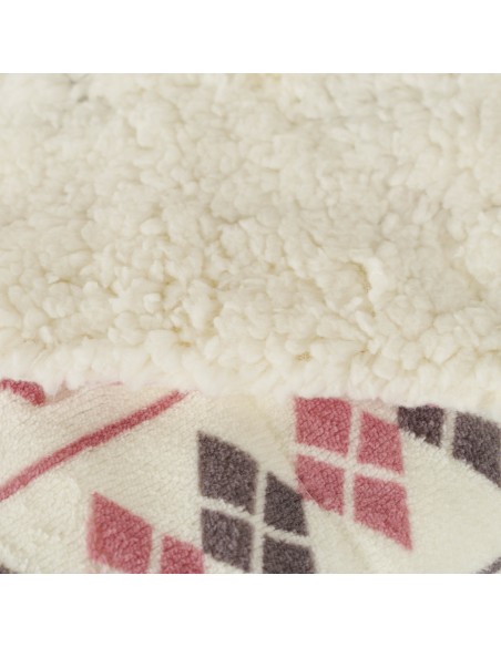 Coperta velluto sherpa Casimira malva