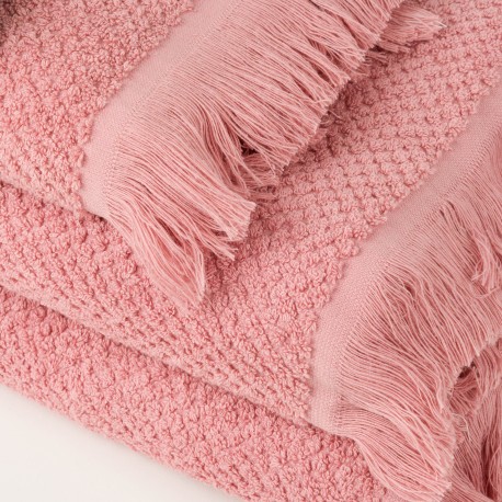 Asciugamano Bucle con frange 550gr tinta unita