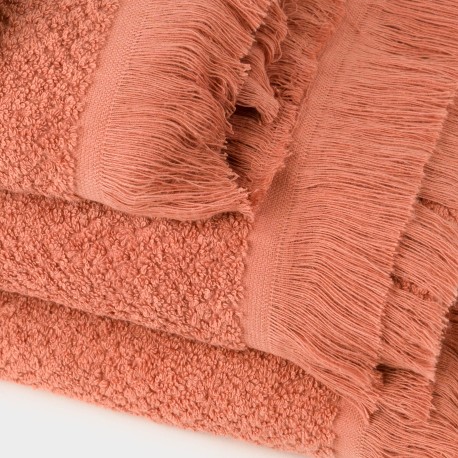 Asciugamano Bucle con frange 550gr tinta unita