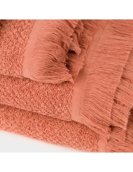 Asciugamano Bucle con frange 550gr tinta unita Asciugamano Bucle con frange 550gr tinta unita