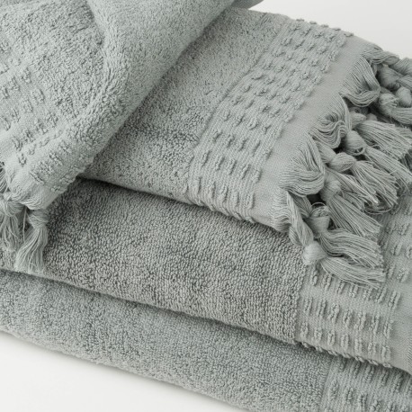 Asciugamano con frange 550gr tinta unita
