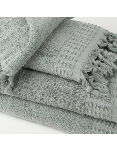 Asciugamano con frange 550gr tinta unita