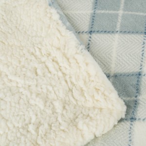 Coperta velluto sherpa Cuadro Guima indaco 2