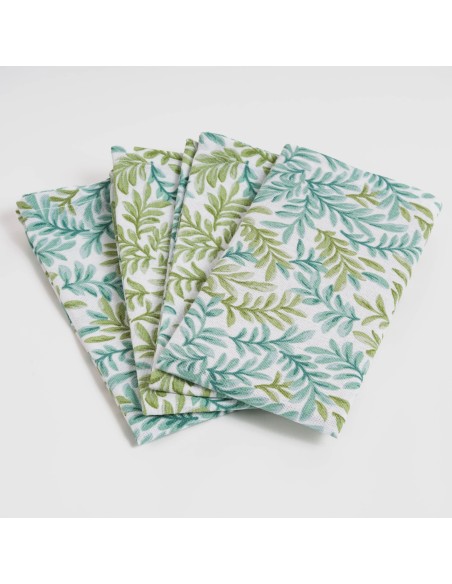 Set di 4 tovaglioli Zafra verde