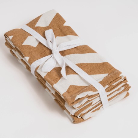 Set di 4 tovaglioli Nela ocra