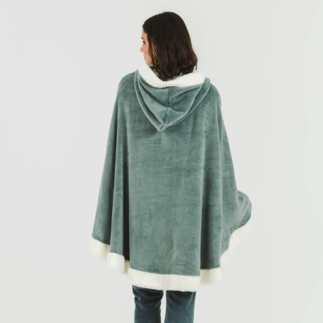 Coperta mantella con cappuccio tinta unita