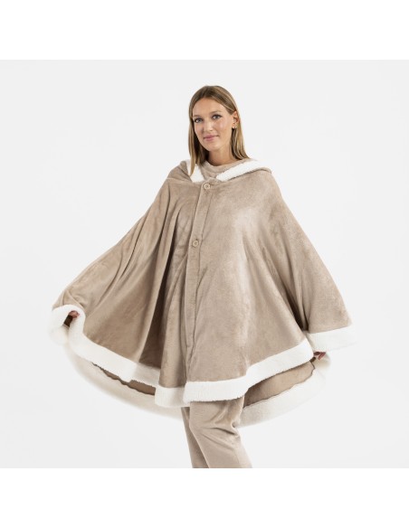 Coperta mantella con cappuccio tinta unita Coperta mantella con cappuccio tinta unita