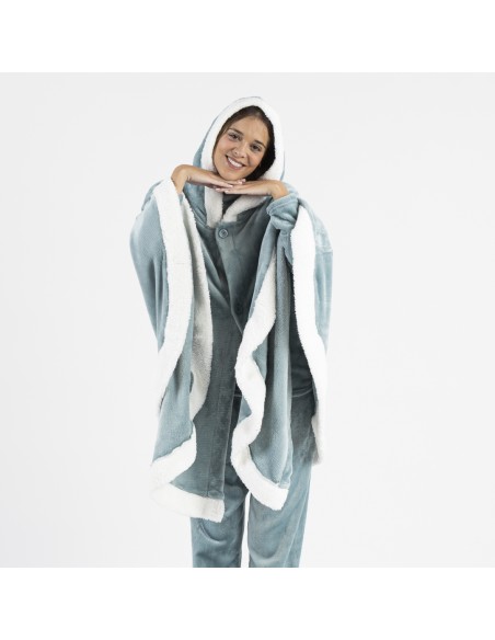 Coperta mantella con cappuccio tinta unita Coperta mantella con cappuccio tinta unita