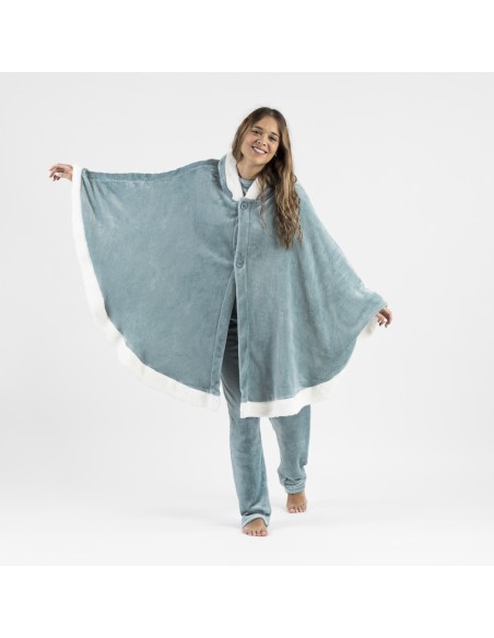 Coperta mantella con cappuccio tinta unita Coperta mantella con cappuccio tinta unita