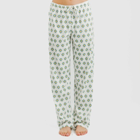 Pigiama lungo cotone Joy blu acqua