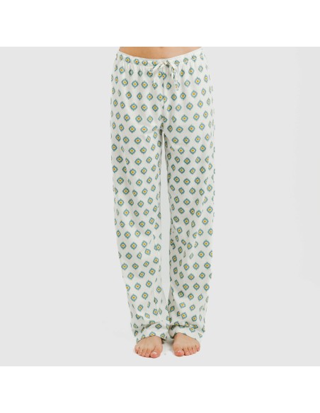 Pigiama lungo cotone Joy blu acqua