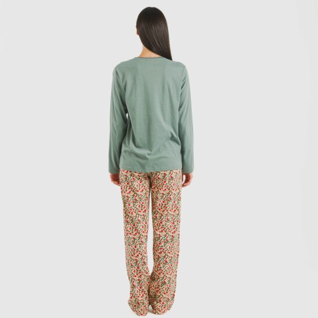 Pigiama lungo cotone Musa verde