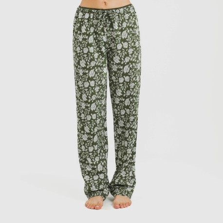 Pigiama lungo cotone Mozarabe verde