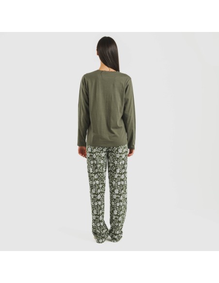 Pigiama lungo cotone Mozarabe verde Pigiama lungo cotone Mozarabe verde