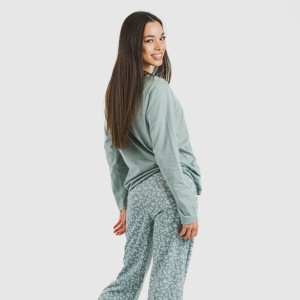 Pigiama lungo cotone Oniris indaco 2