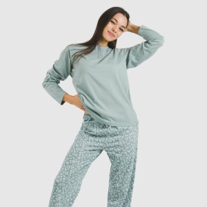 Pigiama lungo cotone Oniris indaco