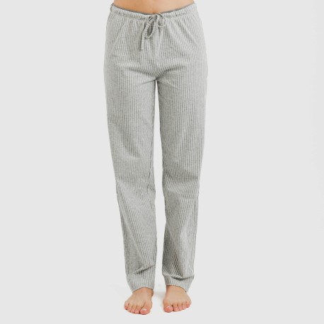 Pigiama lungo cotone Raya Chuck grigio misto