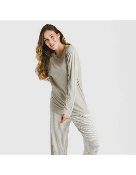 Pigiama lungo soft Raya Kodac sabbia Pigiama lungo soft Raya Kodac sabbia