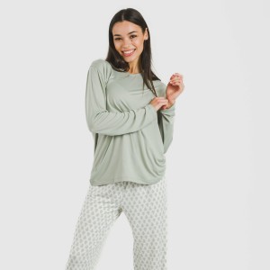 Pigiama lungo soft Remo verde