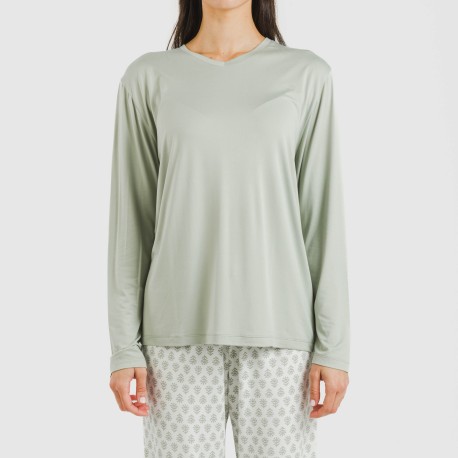Pigiama lungo soft Remo verde