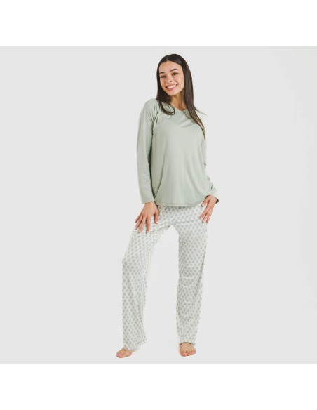 Pigiama lungo soft Remo verde Pigiama lungo soft Remo verde