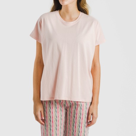 Pigiama lungo manica ampia cotone Villa rosa