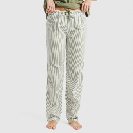 Pigiama lungo manica ampia cotone Raya Mozarabe verde