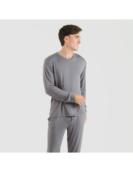 Pigiama lungo viscosa uomo tinta unita Pigiama lungo viscosa uomo tinta unita