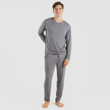 Pigiama lungo viscosa uomo tinta unita