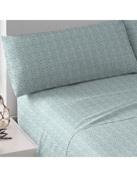 Set di lenzuola cotone Maddy verde tiffany