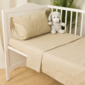 Set di lenzuola flanella tinta unita culla 2