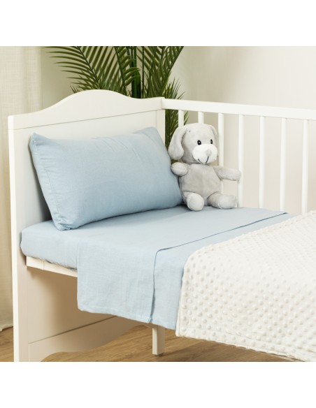 Set di lenzuola flanella tinta unita culla