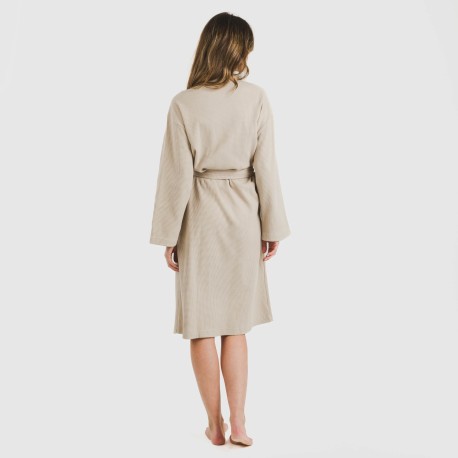 Accappatoio a nido d'ape tinta unita