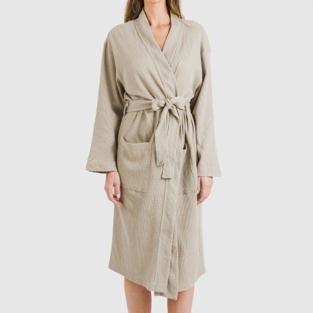 Accappatoio a nido d'ape tinta unita