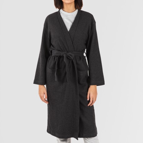 Accappatoio a nido d'ape tinta unita