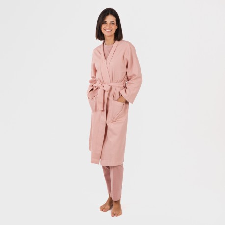 Accappatoio a nido d'ape tinta unita