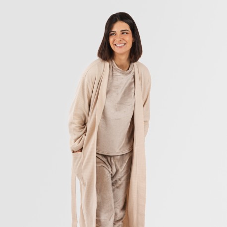 Accappatoio a nido d'ape tinta unita