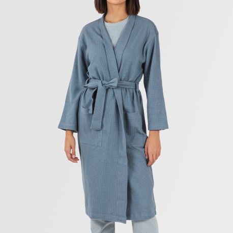 Accappatoio a nido d'ape tinta unita