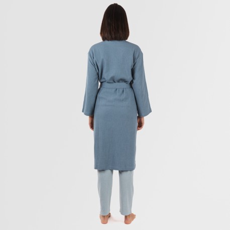 Accappatoio a nido d'ape tinta unita