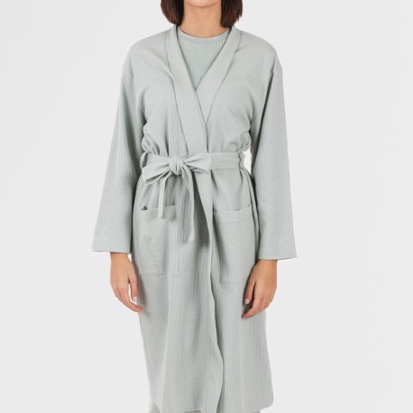 Accappatoio a nido d'ape tinta unita