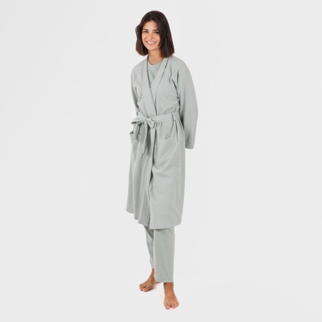 Accappatoio a nido d'ape tinta unita