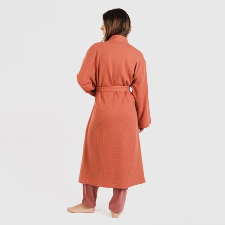 Accappatoio a nido d'ape tinta unita