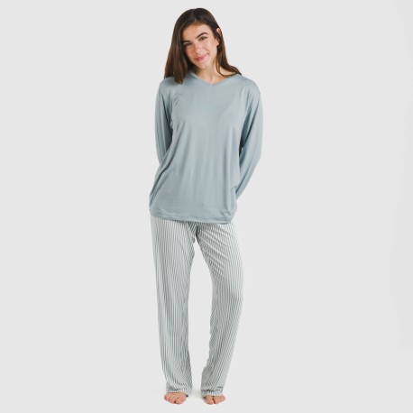 Pigiama lungo soft Raya Kodac indaco