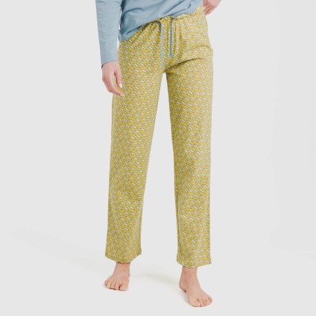 Pigiama lungo cotone Sisena blu acqua