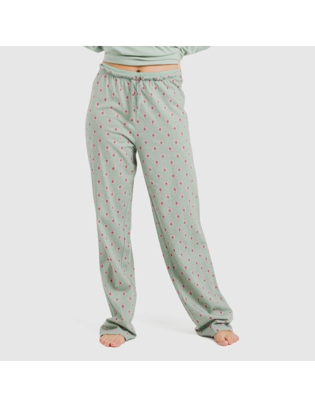 Pigiama lungo cotone Alessia verde tiffany Pigiama lungo cotone Alessia verde tiffany