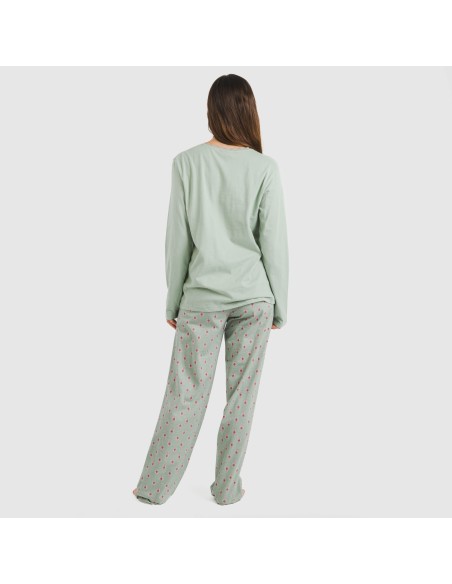 Pigiama lungo cotone Alessia verde tiffany Pigiama lungo cotone Alessia verde tiffany