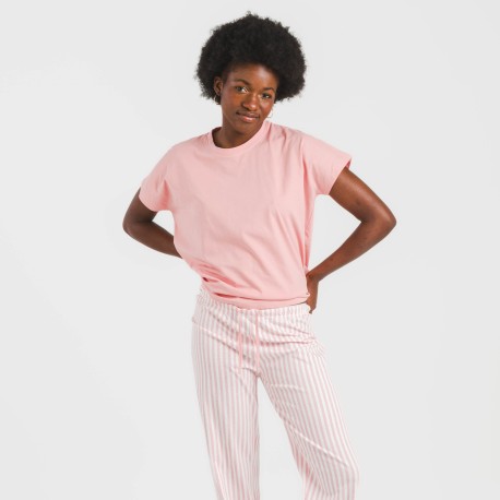 Pigiama lungo cotone manica ampia cotone Raya Kodac marsala