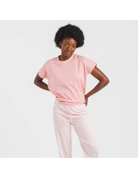 Pigiama lungo cotone manica ampia cotone Raya Kodac marsala